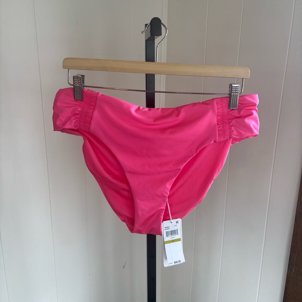 Trina Turk Hipster Bikini Bottom Pink Womens 14 NWT Beach Swimwear Resortwear
